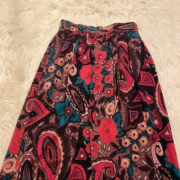 Vintage Cross Country Fashions Midi Skirt Paisley Floral - Picture 4 of 12
